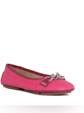 Donald Pliner New Driver Ballet Flat In Raffia Magenta Pink